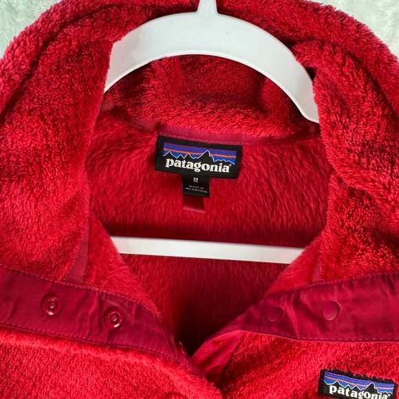 Patagonia Womens Re-Tool Snap-T Fleece Pullover Red Polartec Jacket Medium 25442 - Picture 3 of 6